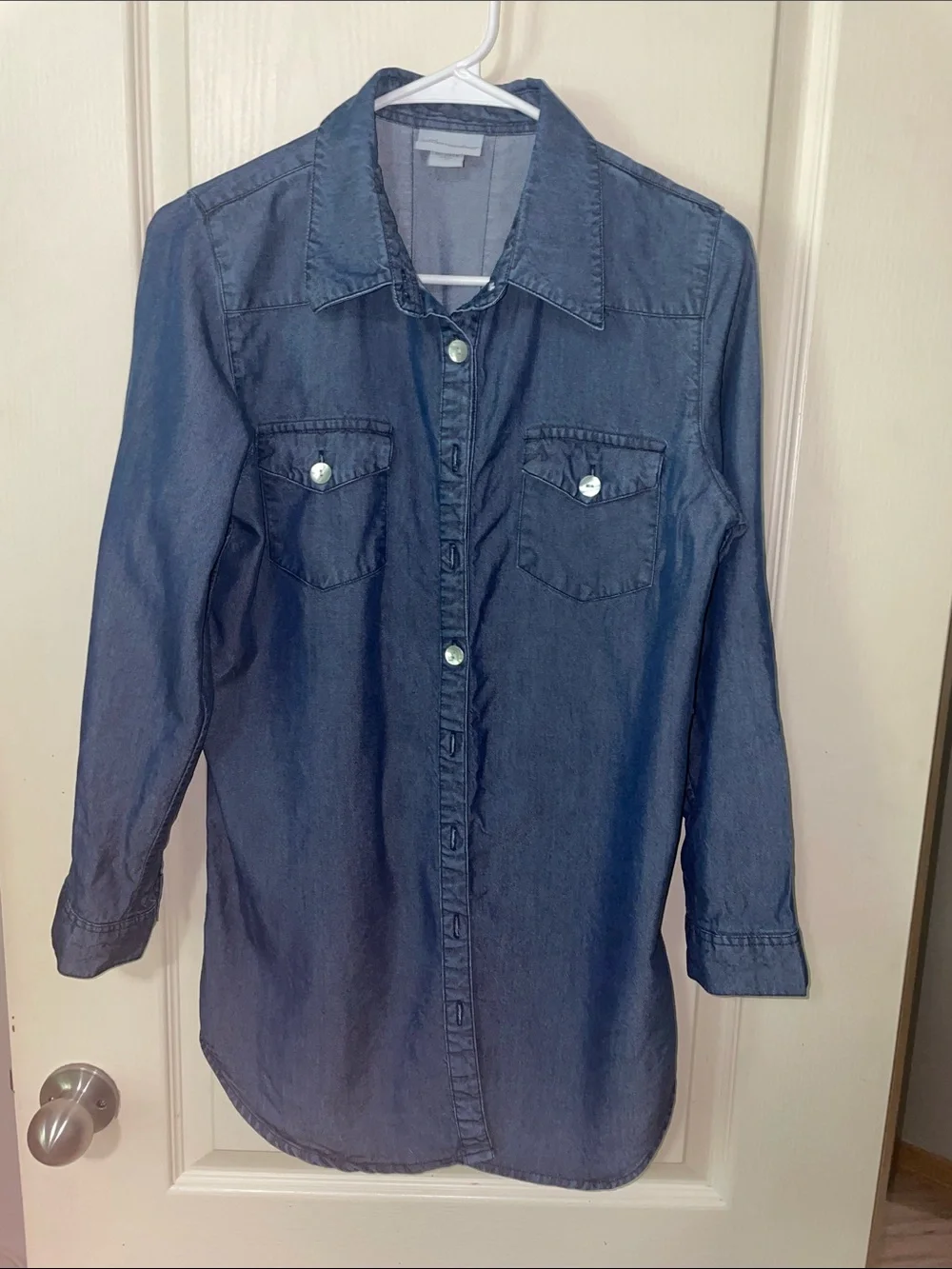 Soft Surroundings Light Blue Denim Shirt